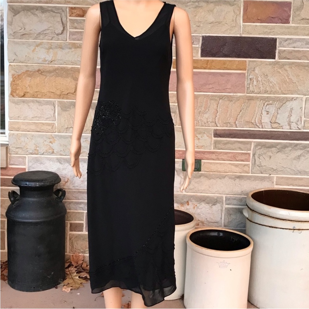 LOFT Beaded Chiffon Shift‎ Dress